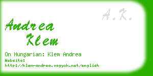 andrea klem business card